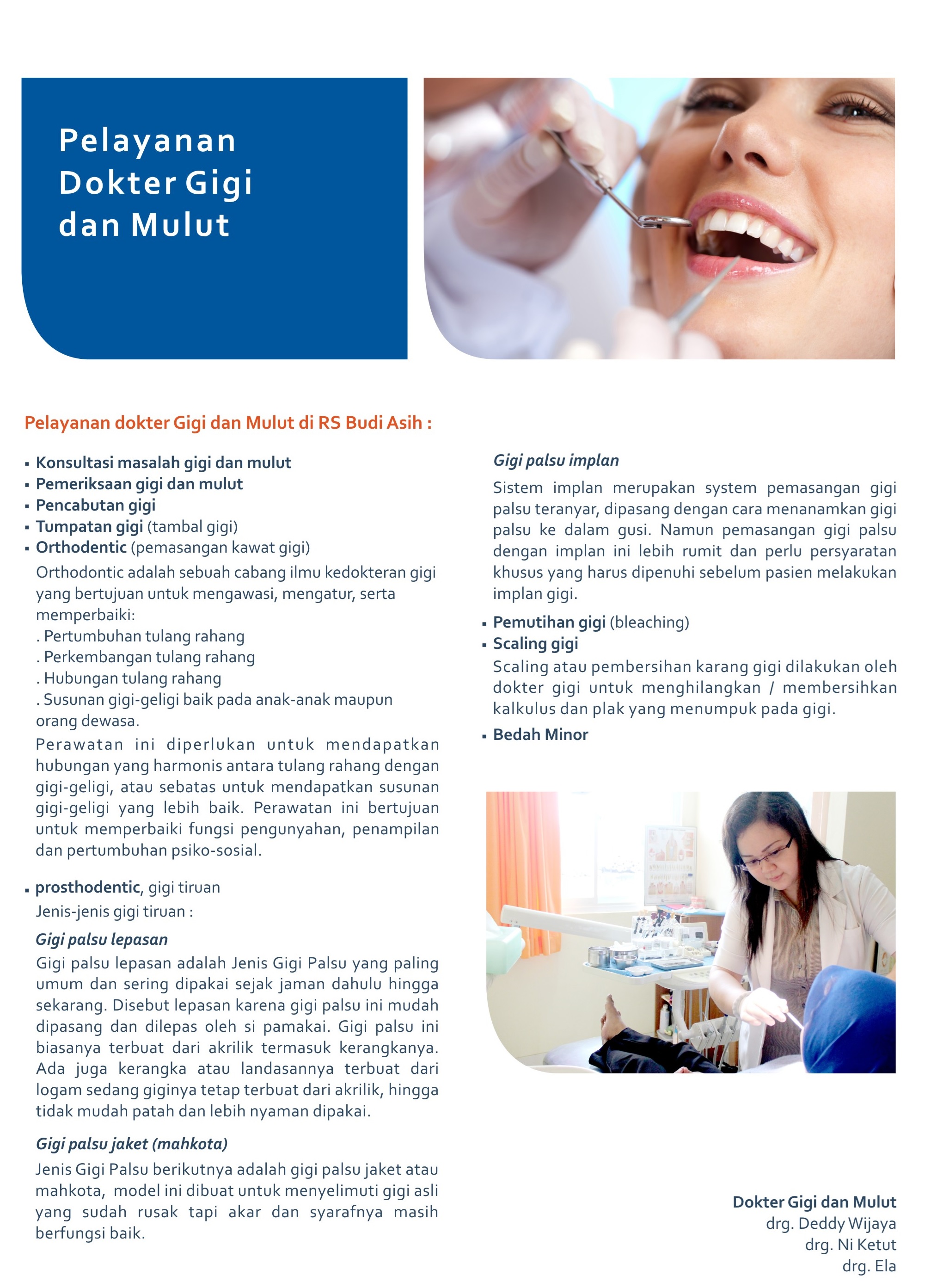 PELAYANAN DOKTER GIGI DAN MULUT